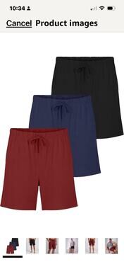 Real Essentials 3 Pack: Men’s Cotton Lounge Sleep Pajama Shorts Size XXXL